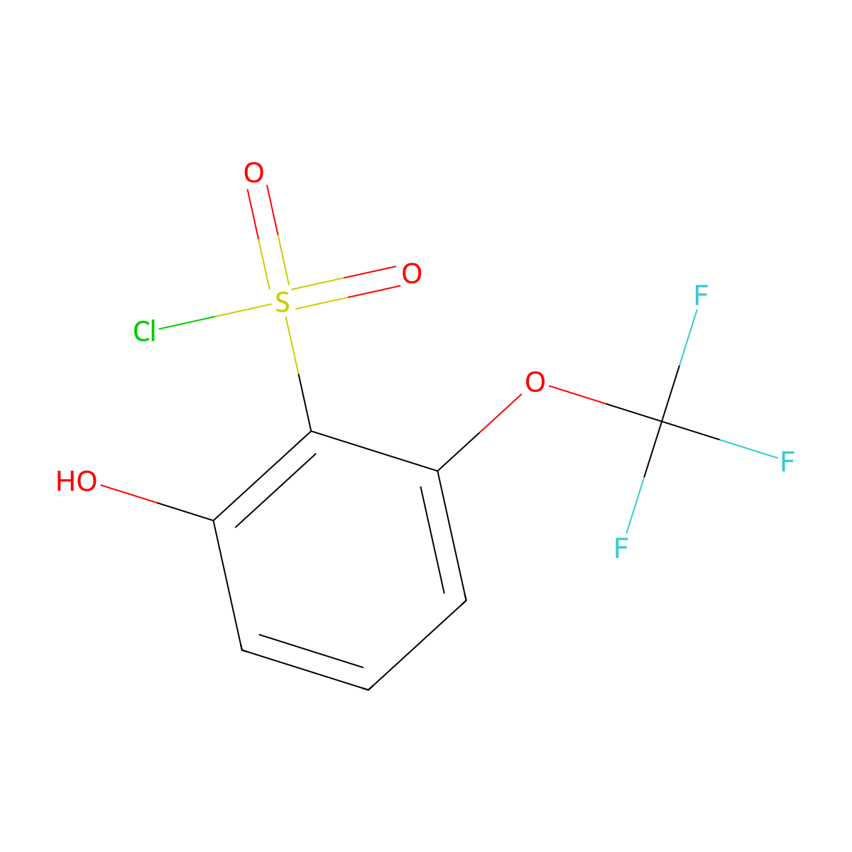 2-Hydroxy-6-(trifluoromethoxy)benzene-1-sulfonyl chloride molecular structure, CAS 1261679-48-4