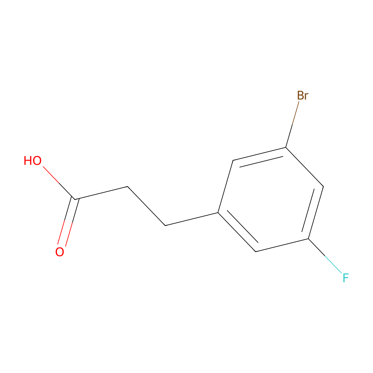 3-(3-Bromo-5-fluorophenyl)propanoic acid molecular structure, CAS 1261680-57-2
