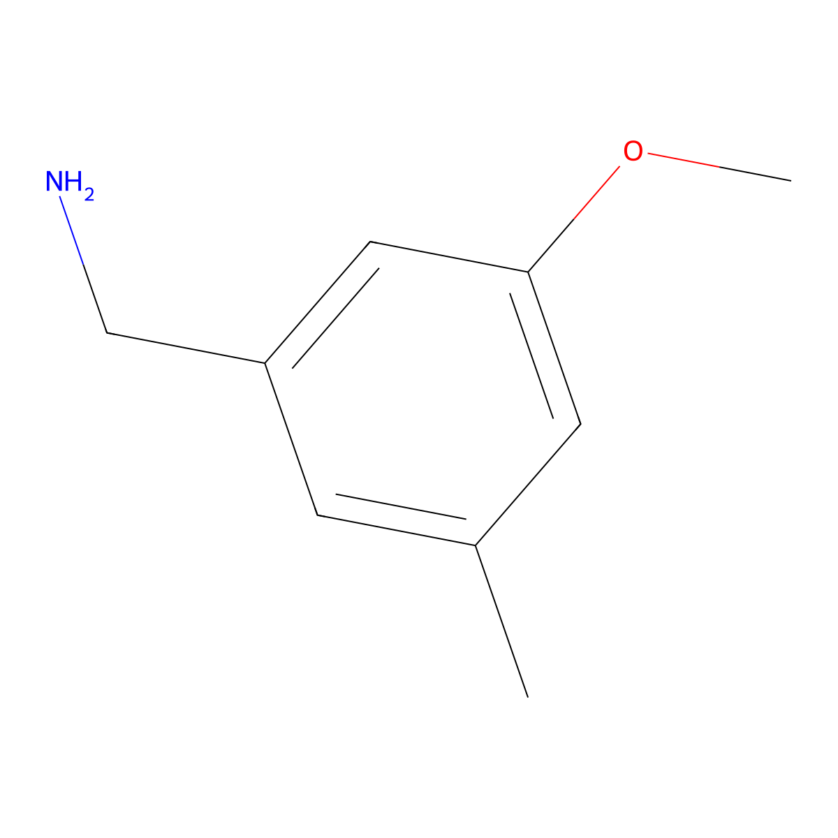 (3-Methoxy-5-methylphenyl)methanamine molecular structure, CAS 1261681-27-9
