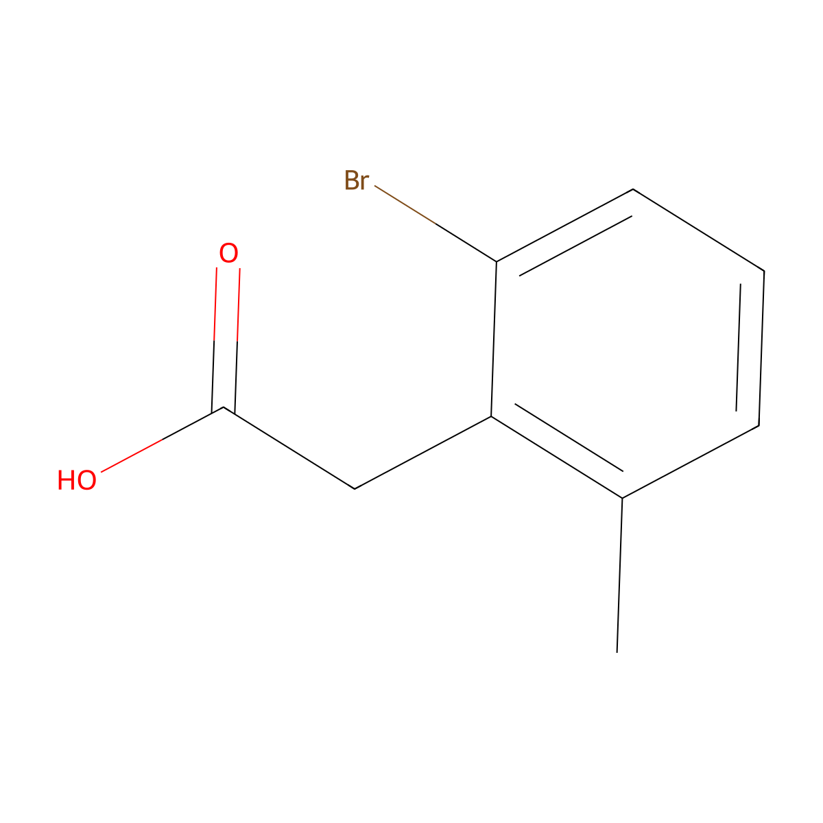 2-(2-Bromo-6-methylphenyl)acetic acid molecular structure, CAS 1261681-73-5
