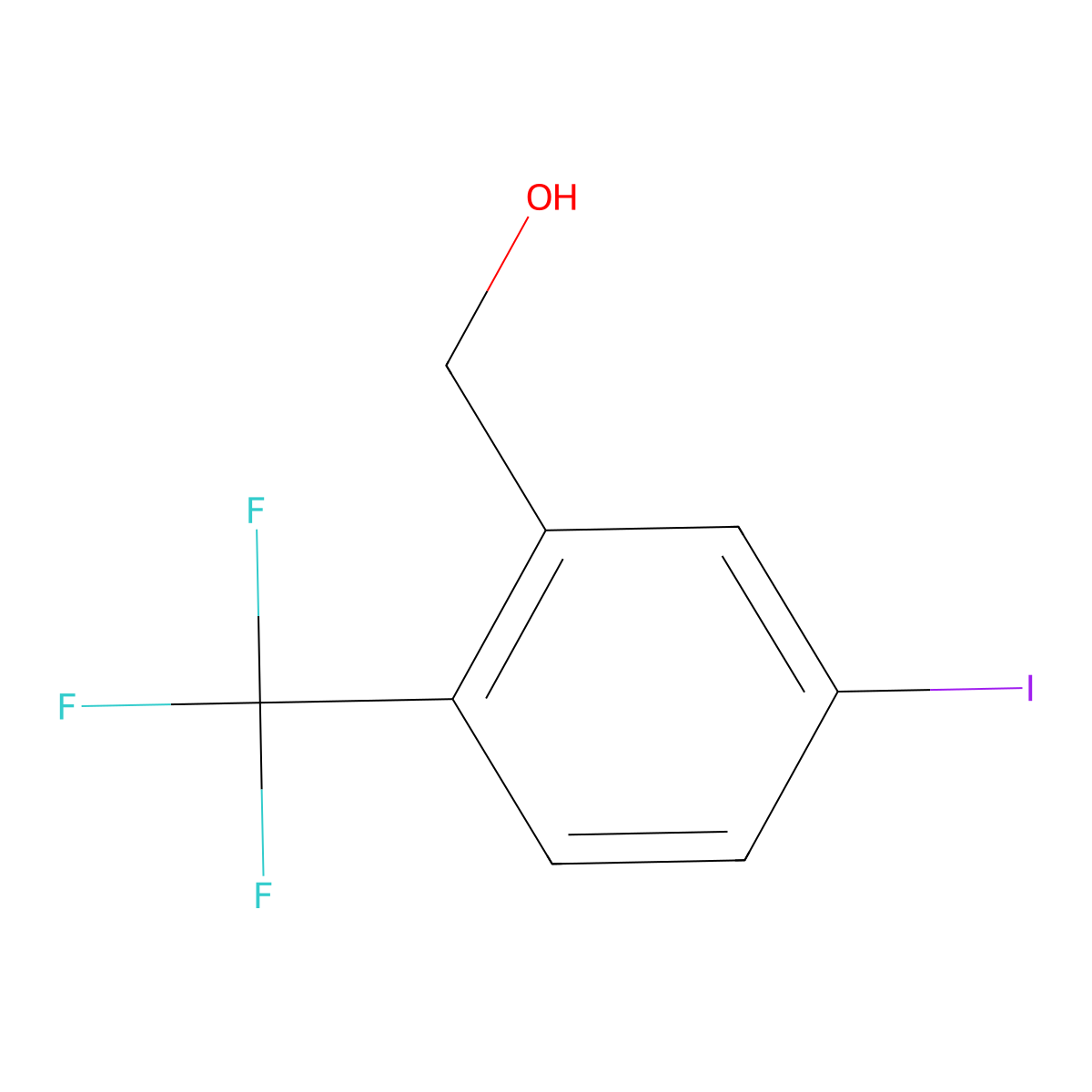 (5-Iodo-2-(trifluoromethyl)phenyl)methanol molecular structure, CAS 1261682-35-2