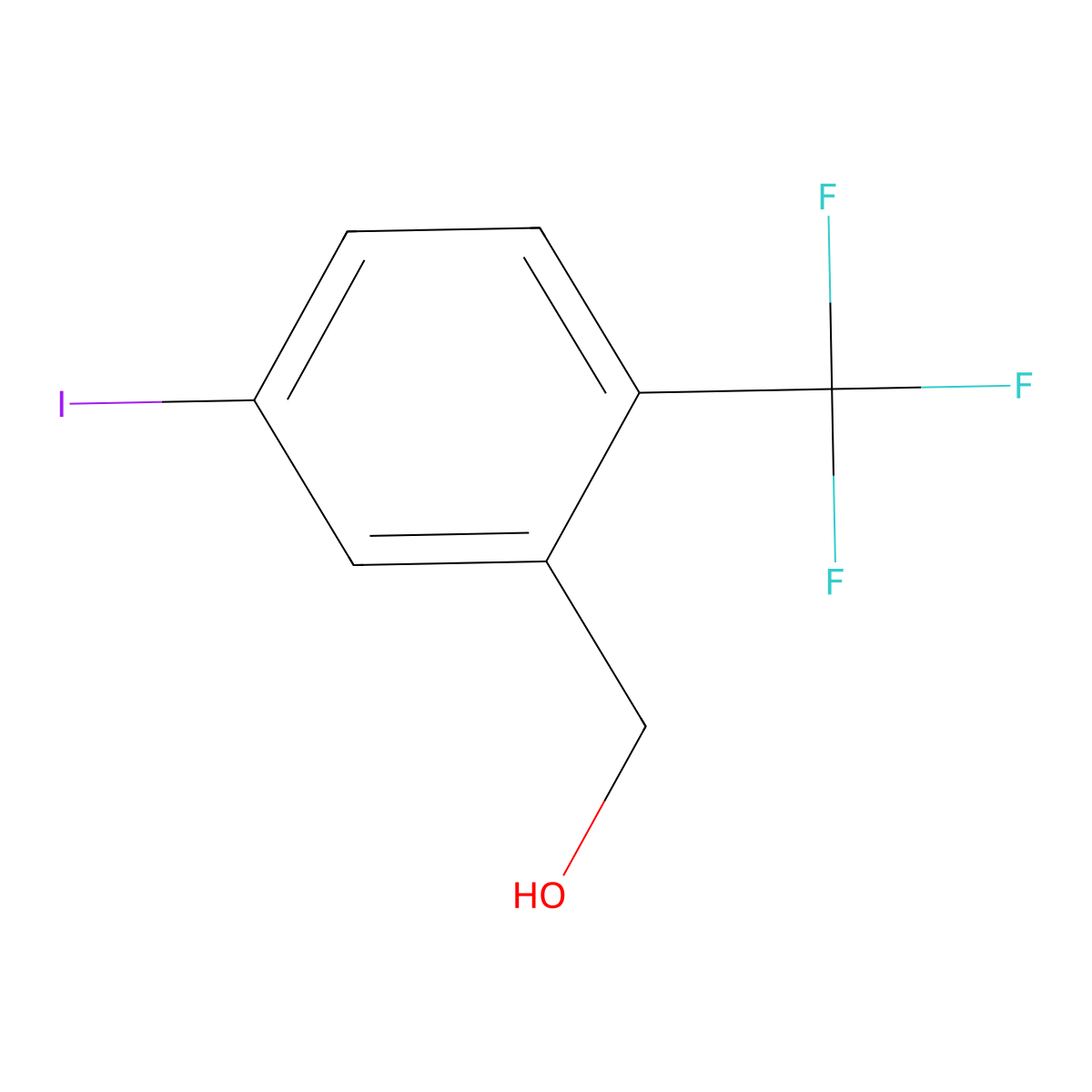 (5-Iodo-2-(trifluoromethyl)phenyl)methanol molecular structure, CAS 1261682-35-2