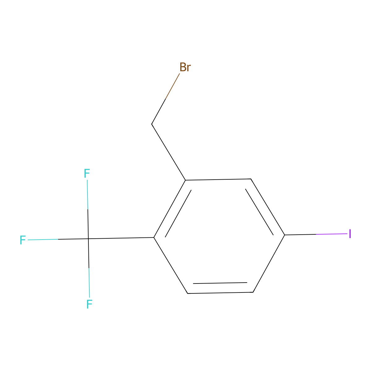 2-(Bromomethyl)-4-iodo-1-(trifluoromethyl)benzene molecular structure, CAS 1261682-47-6