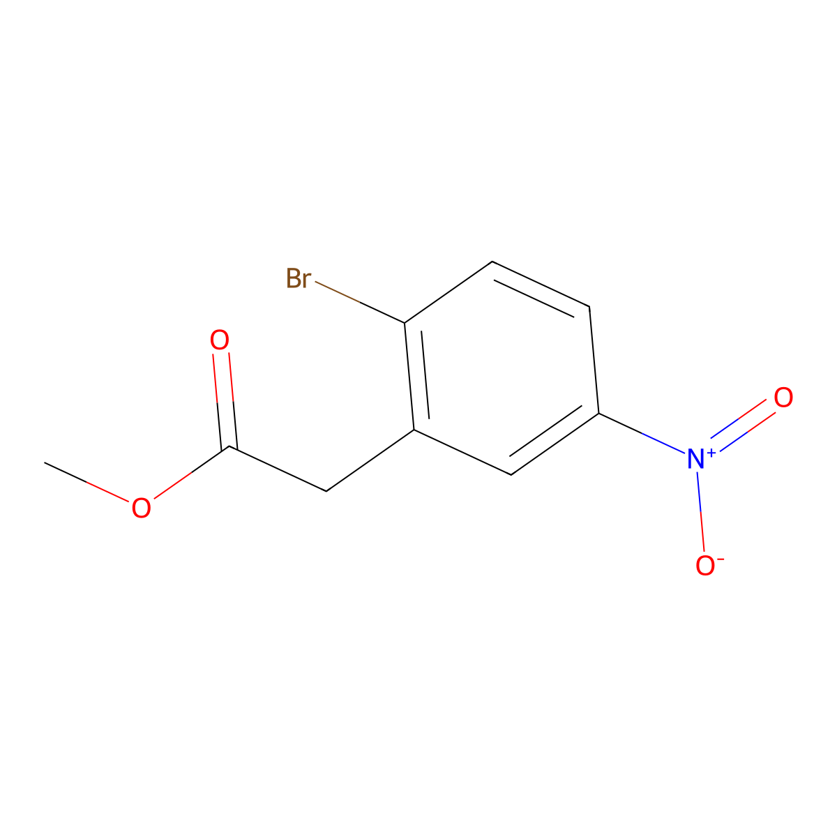 Methyl 2-(2-bromo-5-nitrophenyl)acetate molecular structure, CAS 1261682-76-1