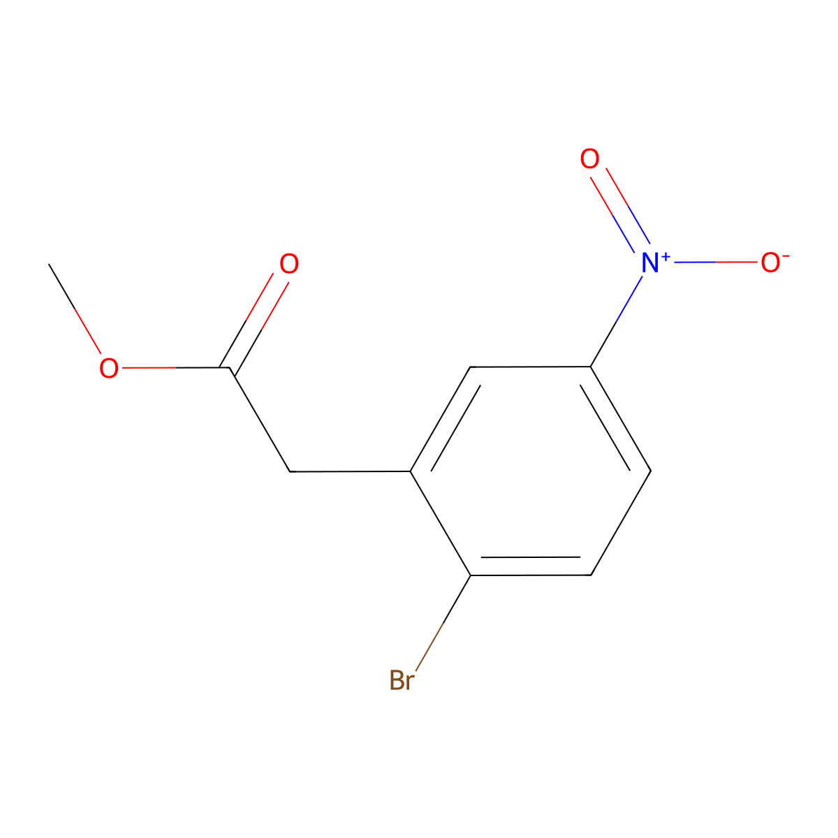 Methyl 2-(2-bromo-5-nitrophenyl)acetate molecular structure, CAS 1261682-76-1