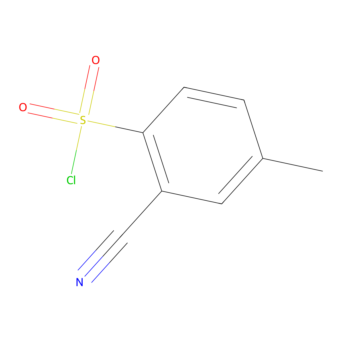 2-Cyano-4-methylbenzene-1-sulfonyl chloride molecular structure, CAS 1261682-98-7