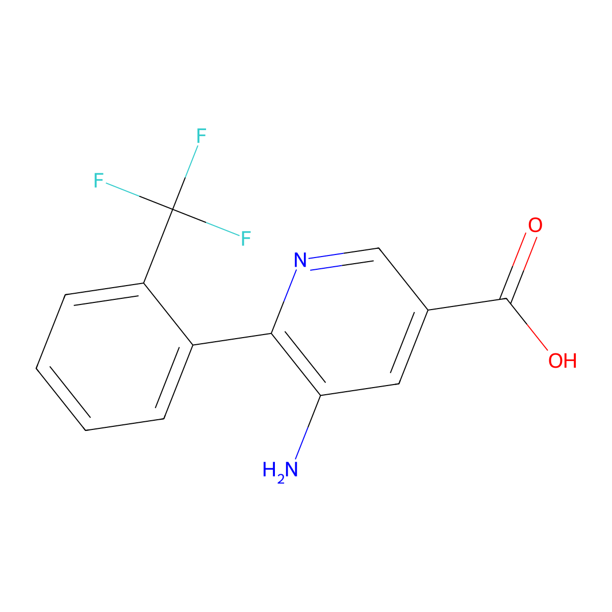 5-Amino-6-[2-(trifluoromethyl)phenyl]pyridine-3-carboxylic acid molecular structure, CAS 1261682-99-8