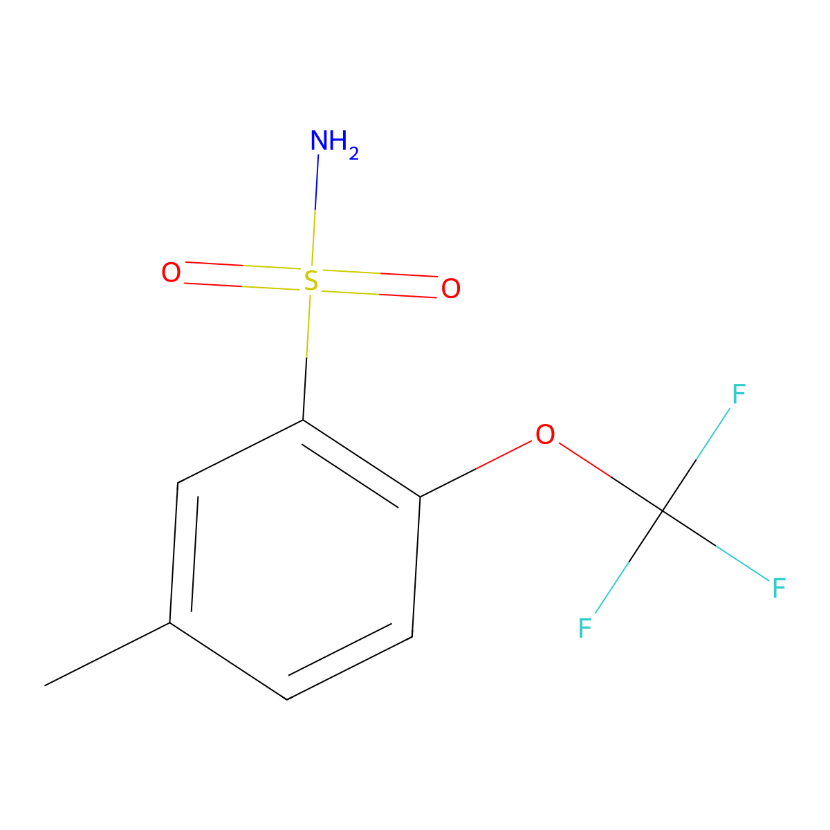 5-Methyl-2-(trifluoromethoxy)benzenesulfonamide molecular structure, CAS 1261683-36-6