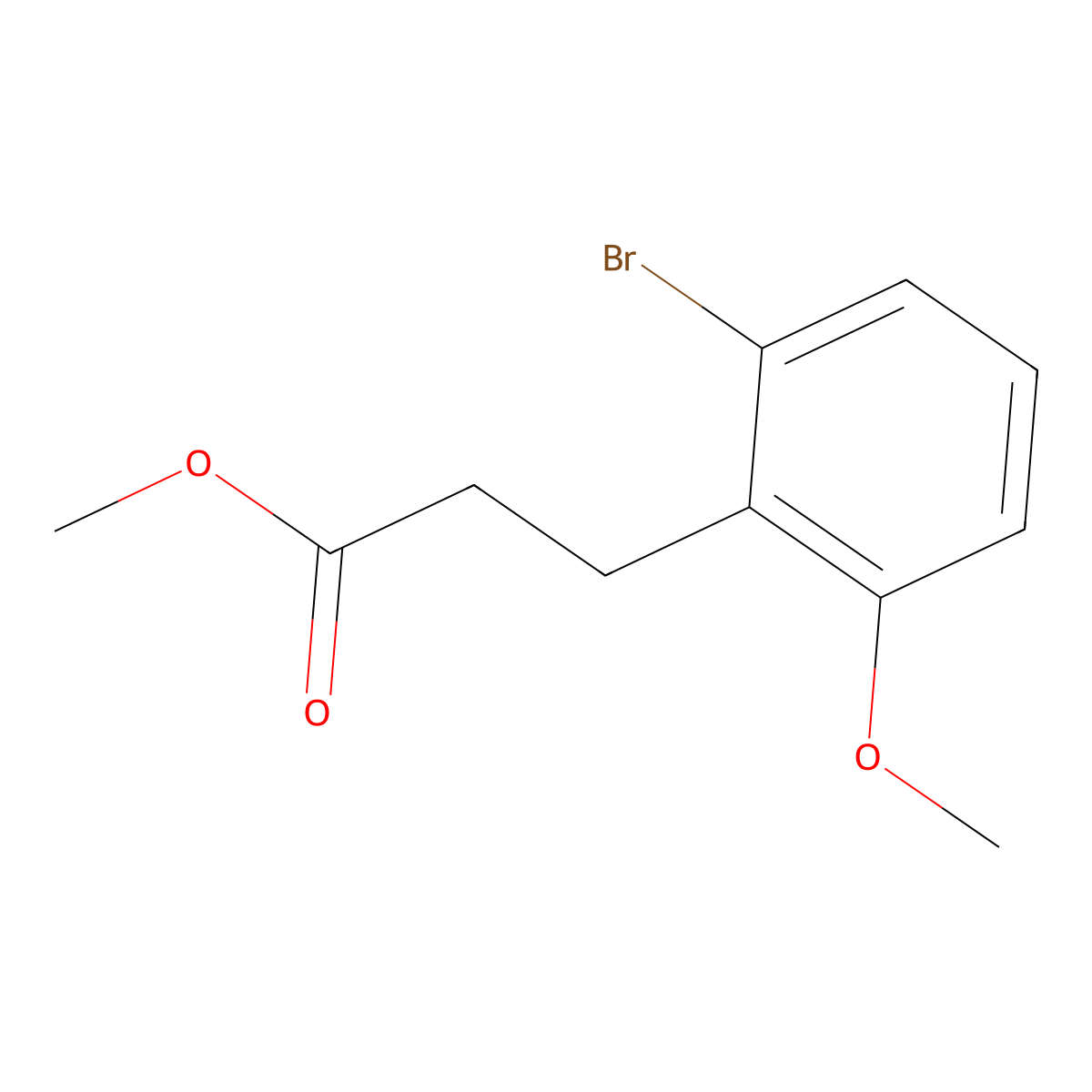 Methyl 3-(2-bromo-6-methoxyphenyl)propanoate molecular structure, CAS 1261683-42-4
