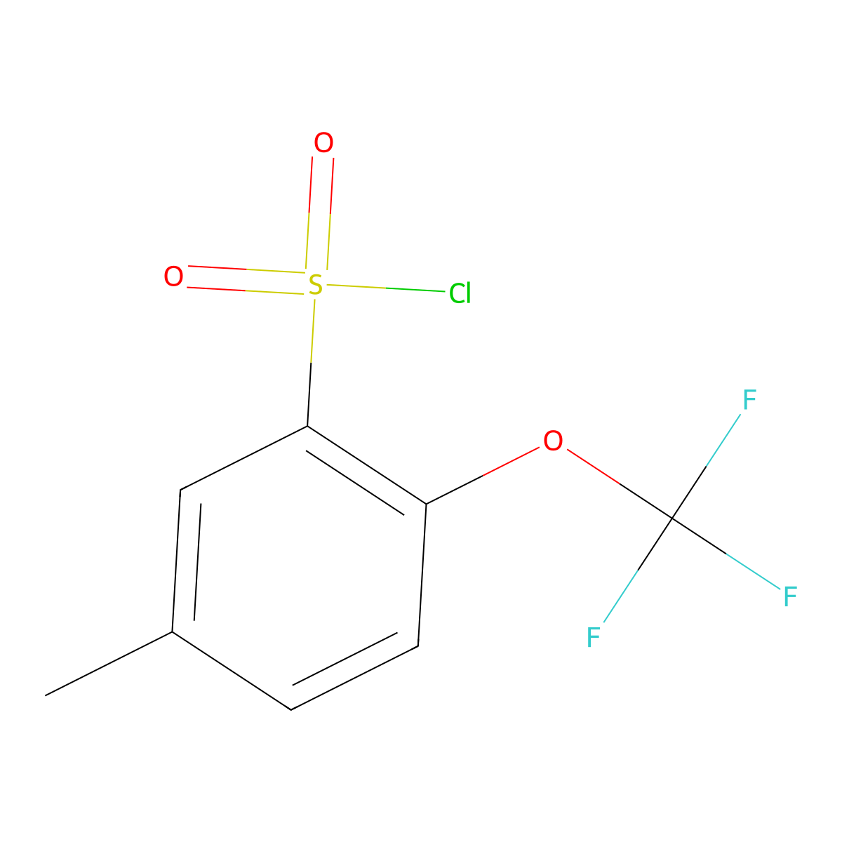 5-Methyl-2-(trifluoromethoxy)benzene-1-sulfonyl chloride molecular structure, CAS 1261683-44-6