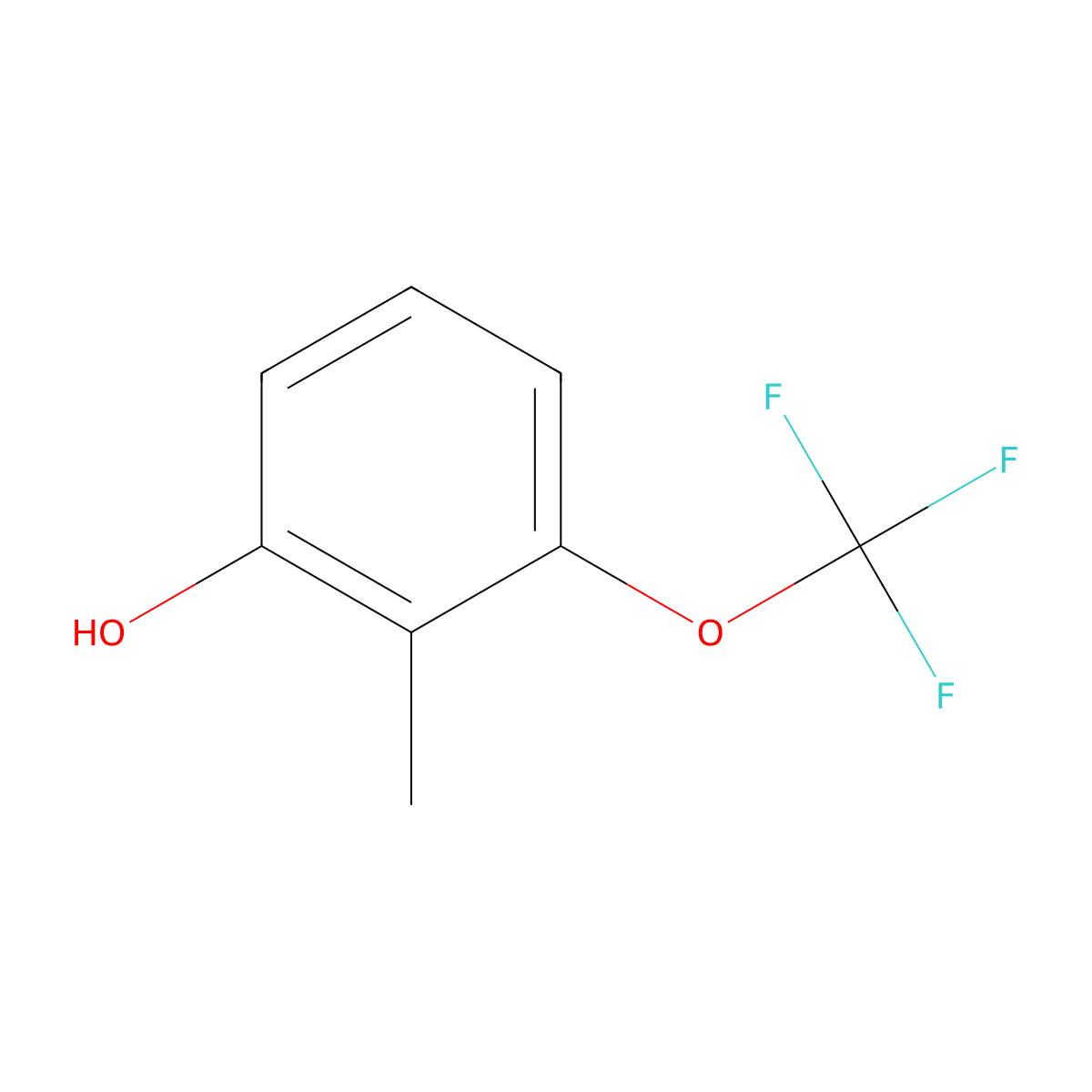 2-Methyl-3-(trifluoromethoxy)phenol molecular structure, CAS 1261683-71-9