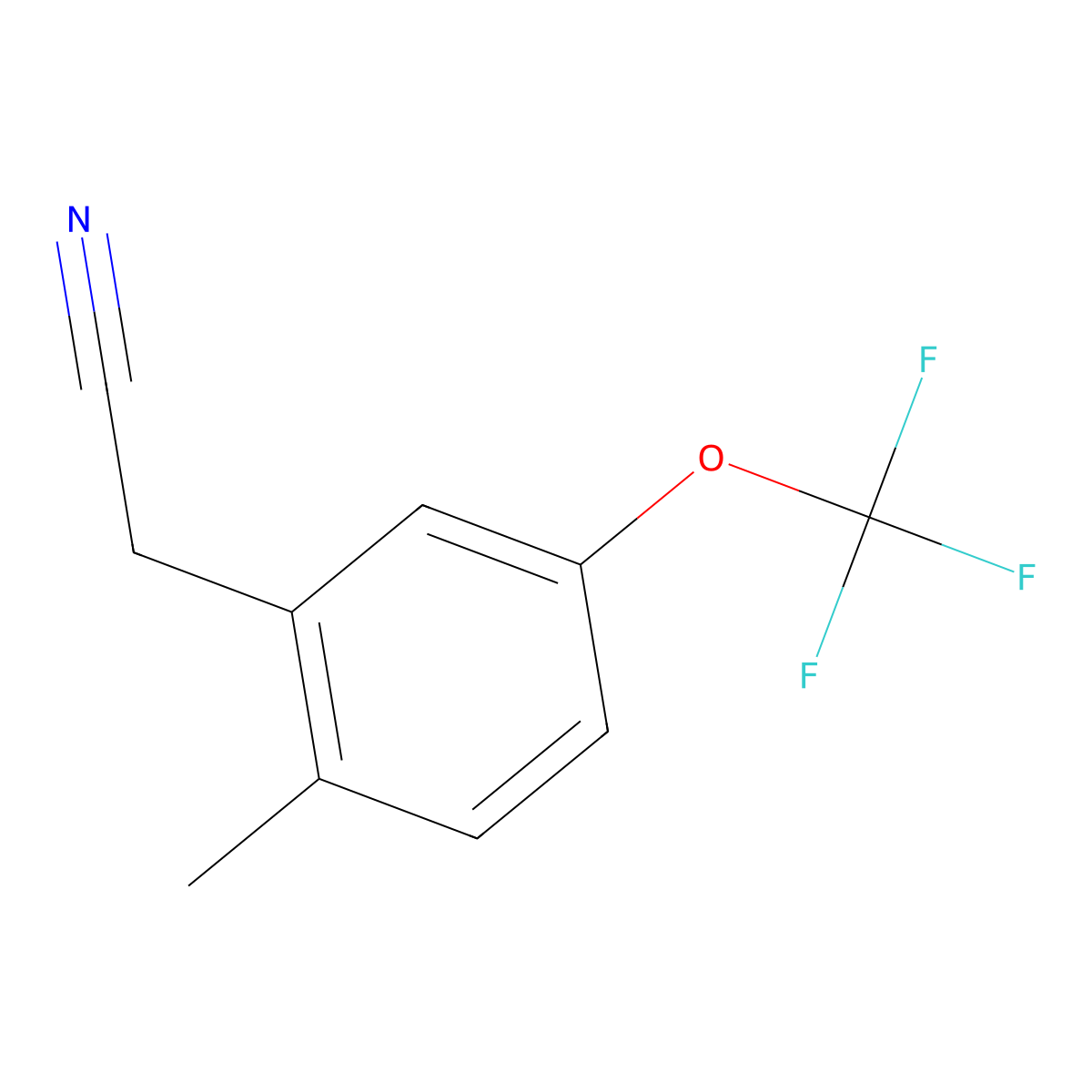 2-Methyl-5-(trifluoromethoxy)phenylacetonitrile molecular structure, CAS 1261683-78-6