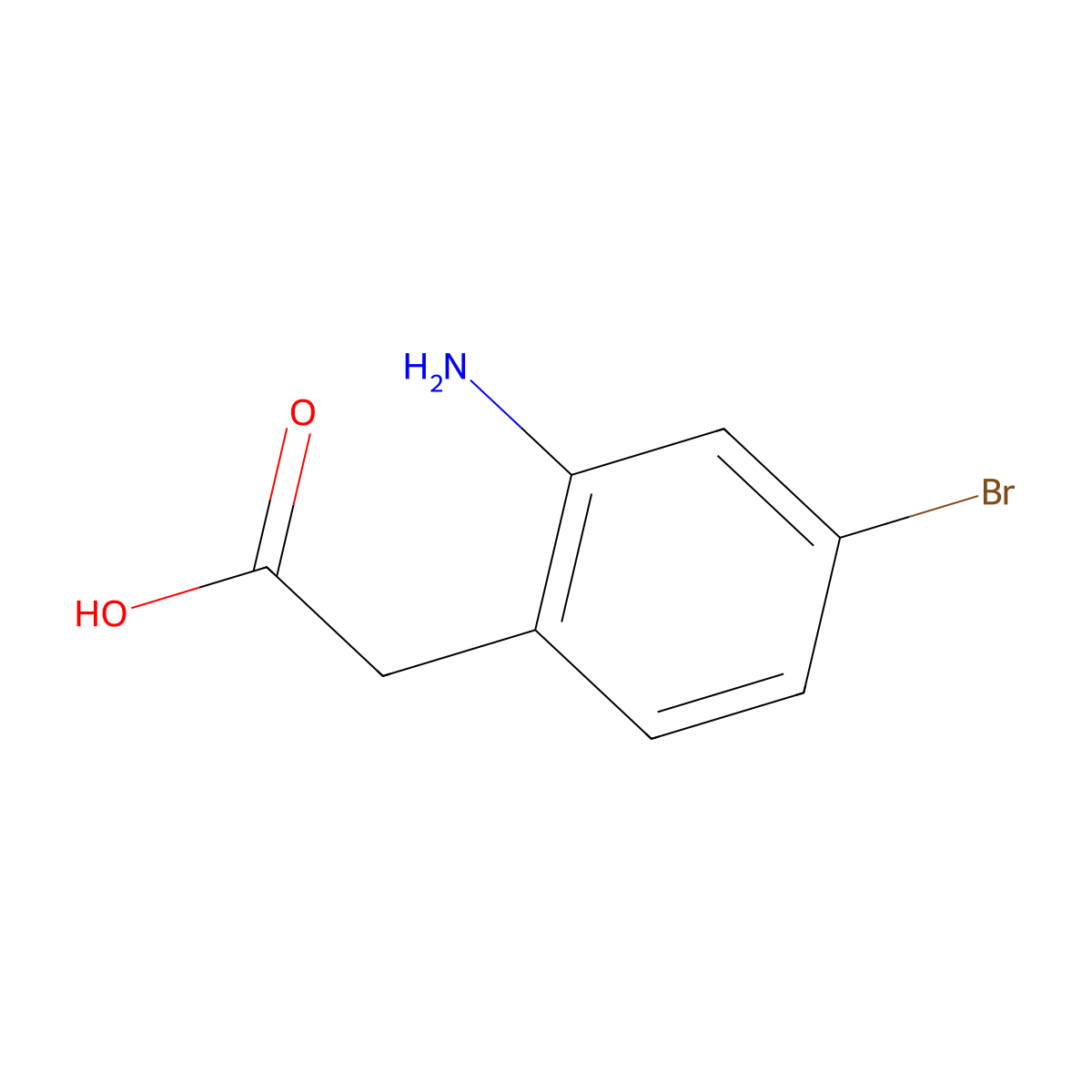 (2-Amino-4-bromophenyl)acetic acid molecular structure, CAS 1261684-16-5