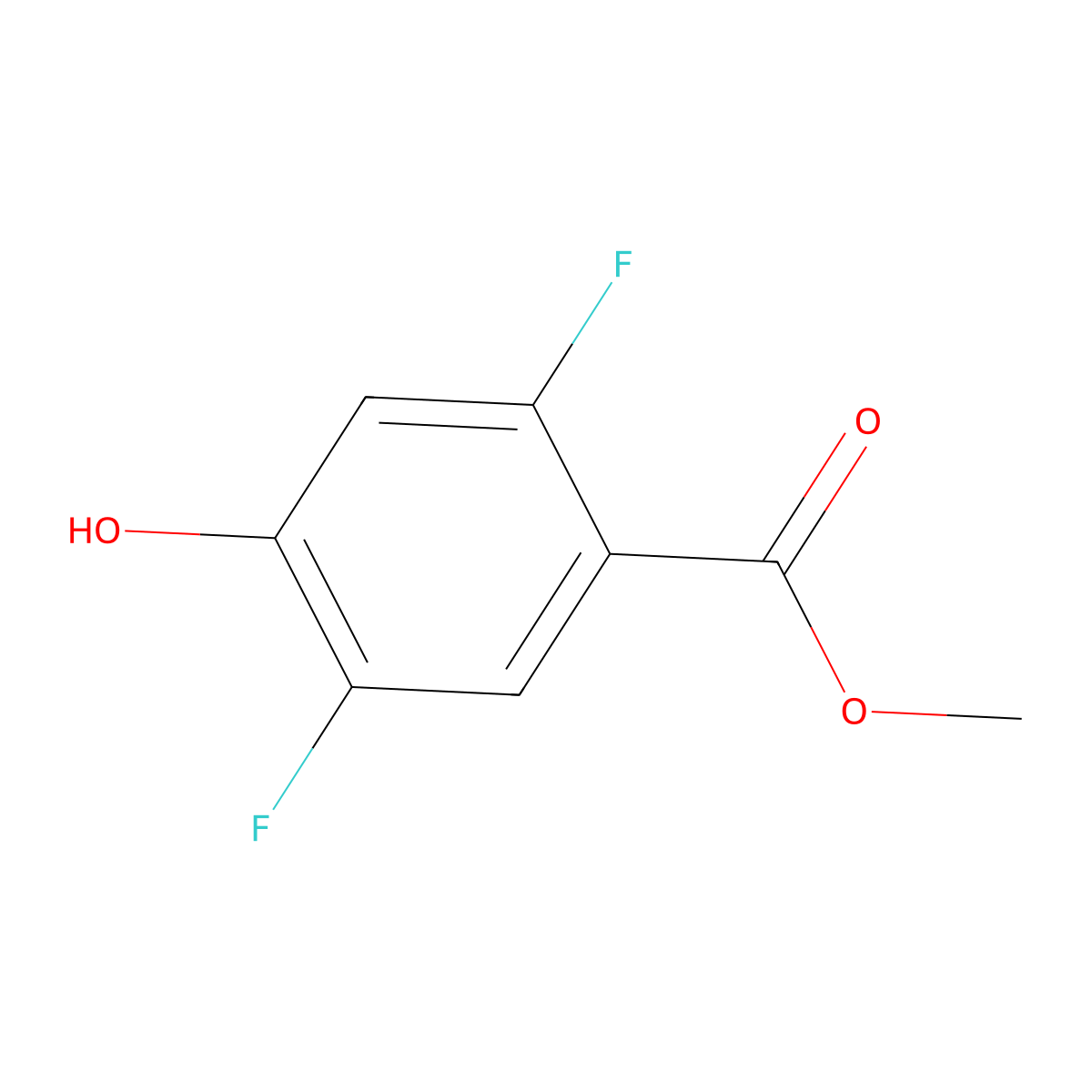Methyl 2,5-difluoro-4-hydroxybenzoate molecular structure, CAS 1261684-74-5