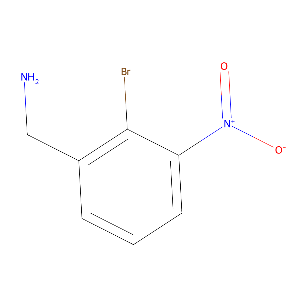 (2-Bromo-3-nitrophenyl)methanamine molecular structure, CAS 1261685-05-5