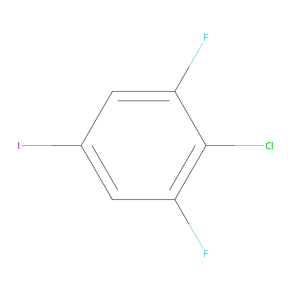 4-Chloro-3,5-difluoroiodobenzene molecular structure, CAS 1261685-21-5