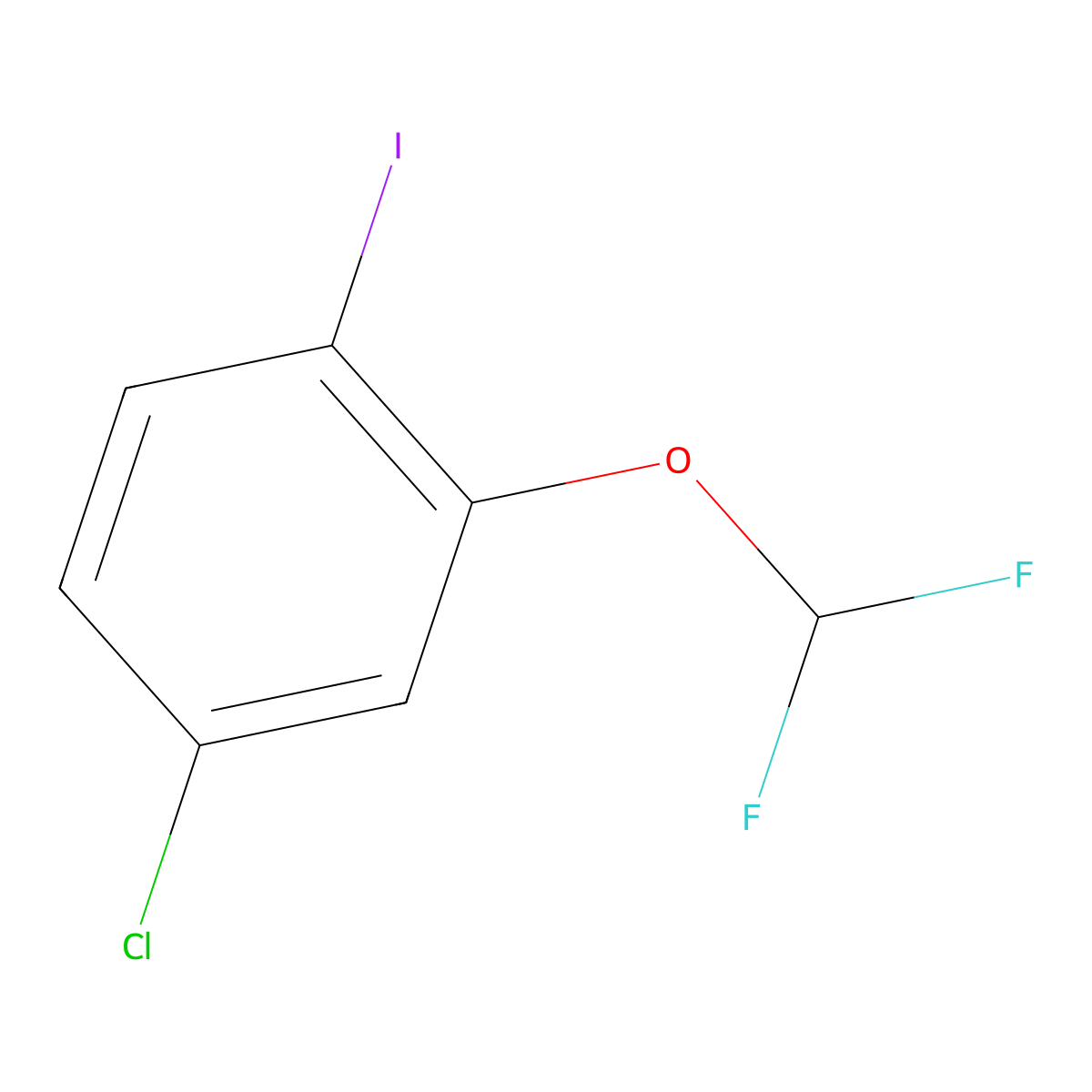 4-Chloro-2-(difluoromethoxy)-1-iodobenzene molecular structure, CAS 1261685-40-8