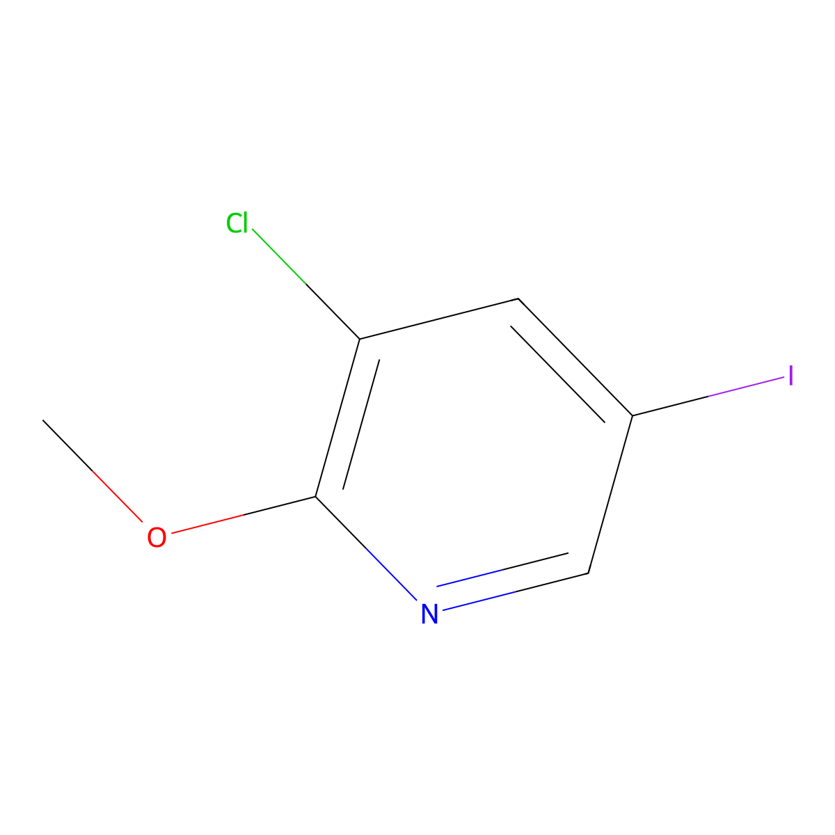 3-Chloro-5-iodo-2-methoxypyridine molecular structure, CAS 1261685-77-1