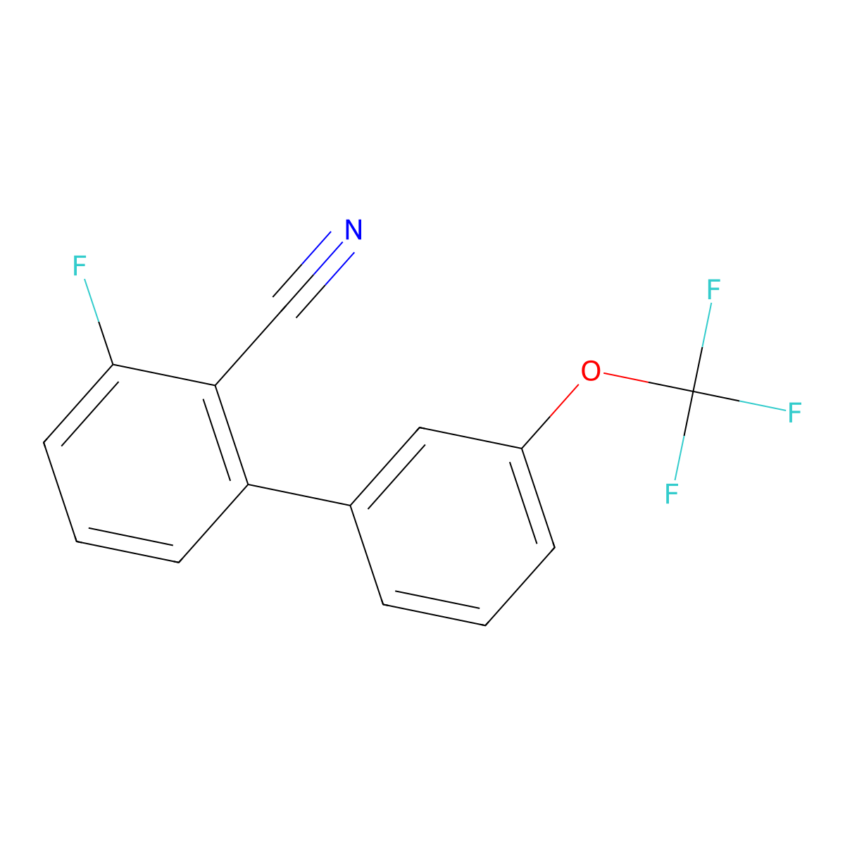 3-Fluoro-3'-(trifluoromethoxy)[1,1'-biphenyl]-2-carbonitrile molecular structure, CAS 1261685-91-9