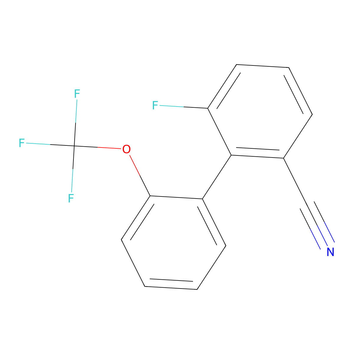 6-Fluoro-2'-(trifluoromethoxy)-[1,1'-biphenyl]-2-carbonitrile molecular structure, CAS 1261685-95-3