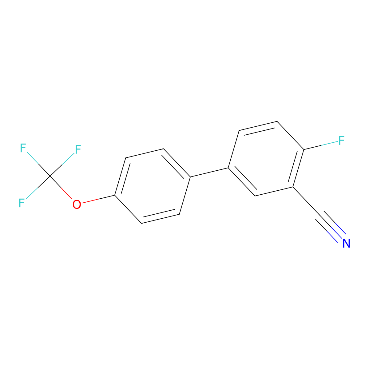4-Fluoro-4'-(trifluoromethoxy)-[1,1'-biphenyl]-3-carbonitrile molecular structure, CAS 1261685-99-7