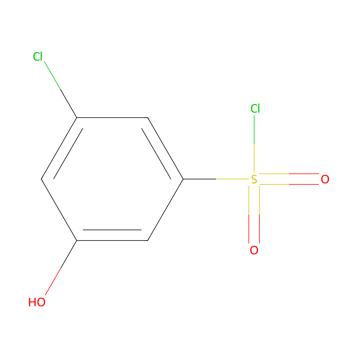 3-Chloro-5-hydroxybenzenesulfonyl chloride molecular structure, CAS 1261686-05-8