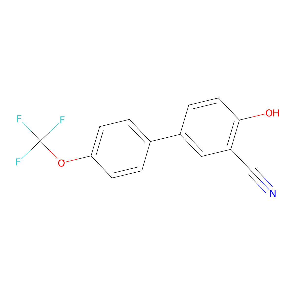 2-Cyano-4-(4-trifluoromethoxyphenyl)phenol molecular structure, CAS 1261686-09-2