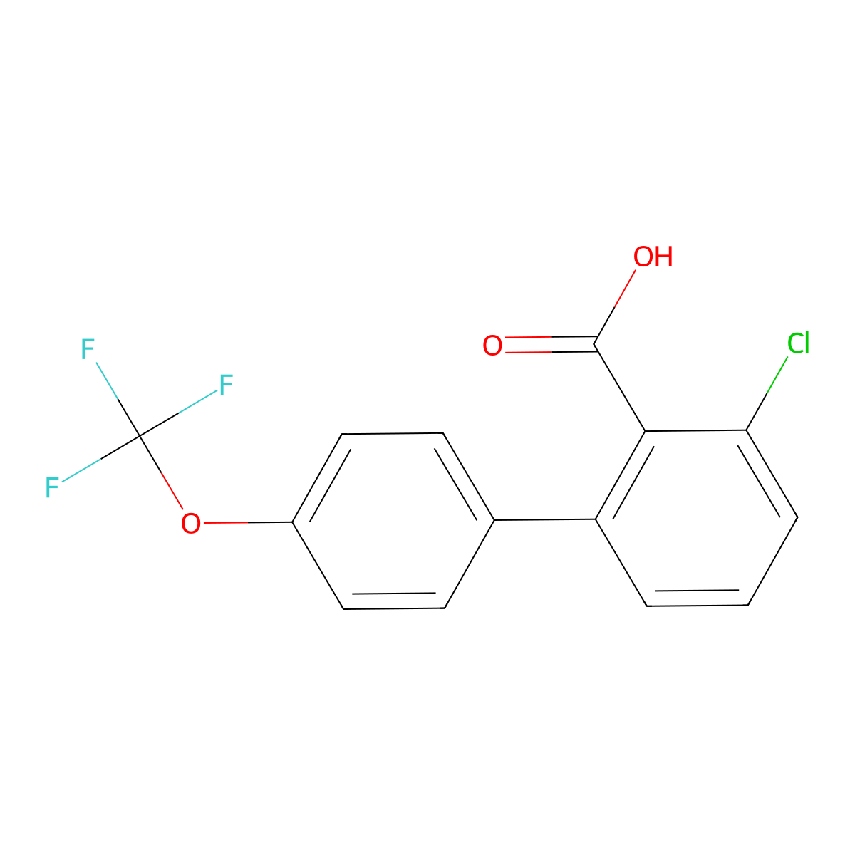 6-Chloro-2-(4-trifluoromethoxyphenyl)benzoic acid molecular structure, CAS 1261686-22-9