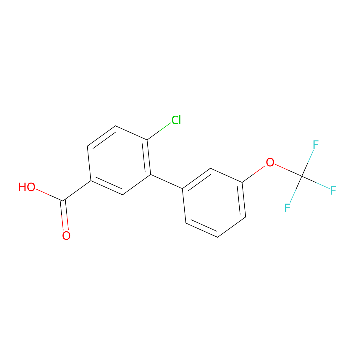 6-Chloro-3'-(trifluoromethoxy)[1,1'-biphenyl]-3-carboxylic acid molecular structure, CAS 1261686-35-4