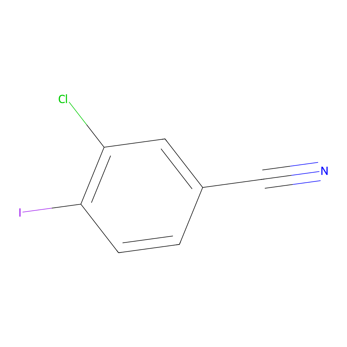 3-Chloro-4-iodobenzonitrile molecular structure, CAS 1261686-46-7