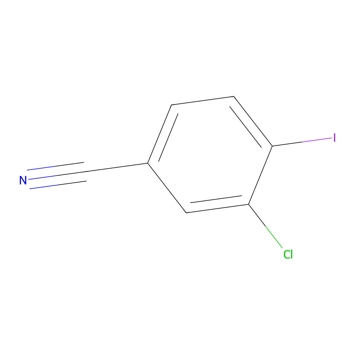 3-Chloro-4-iodobenzonitrile molecular structure, CAS 1261686-46-7