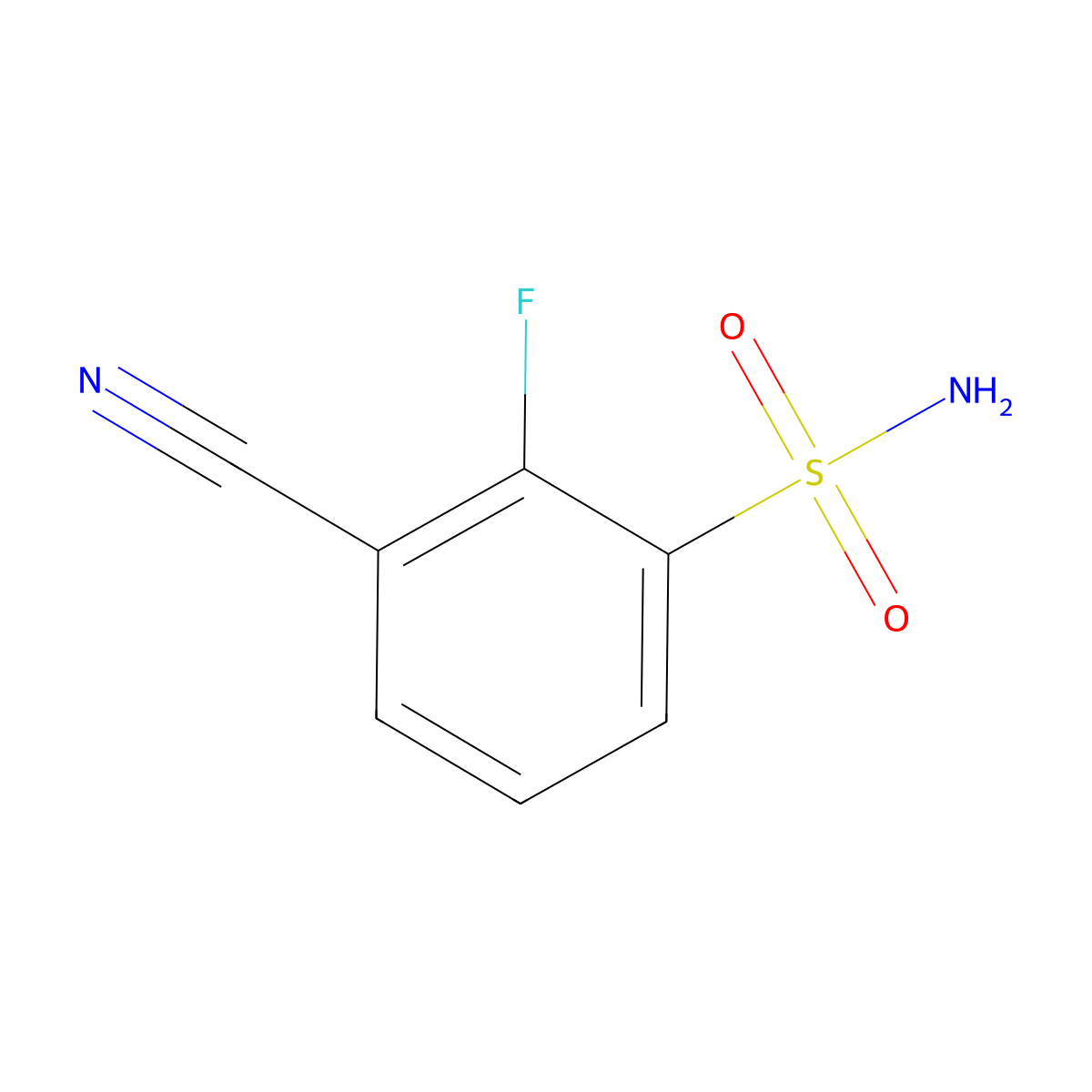 3-Cyano-2-fluorobenzene-1-sulfonamide molecular structure, CAS 1261686-83-2