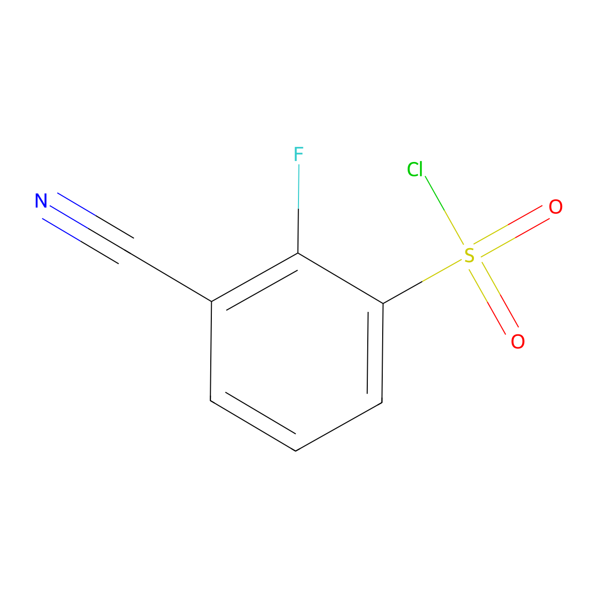 3-Cyano-2-fluorobenzene-1-sulfonyl chloride molecular structure, CAS 1261686-87-6