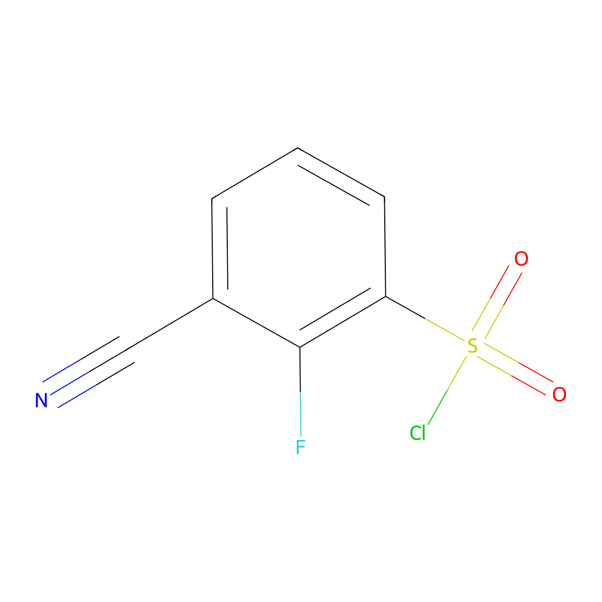 3-Cyano-2-fluorobenzene-1-sulfonyl chloride molecular structure, CAS 1261686-87-6