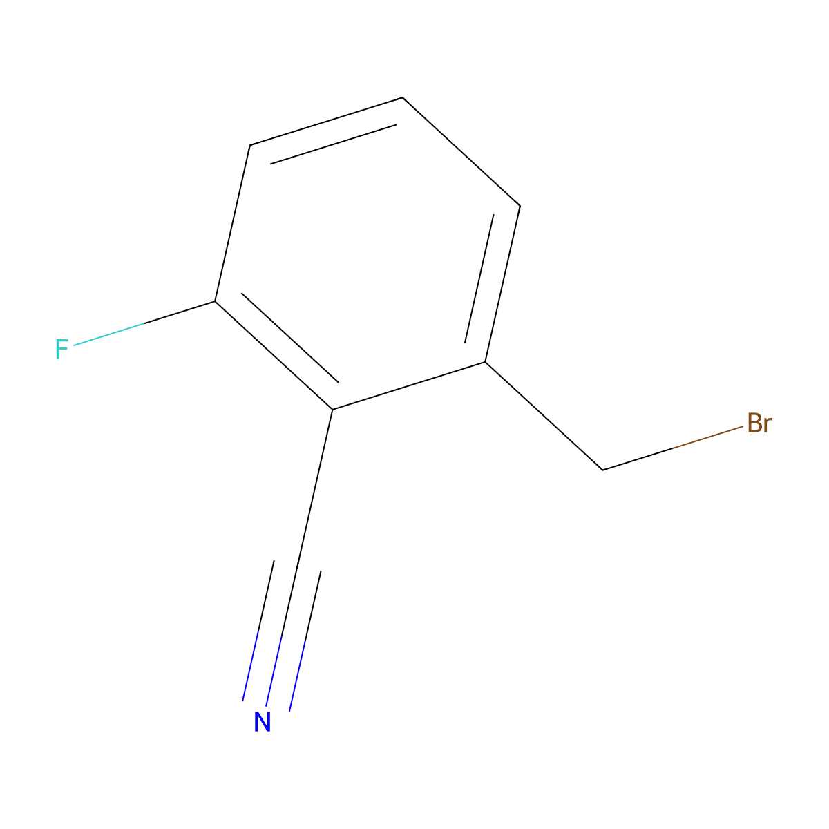 2-(Bromomethyl)-6-fluorobenzonitrile molecular structure, CAS 1261686-95-6