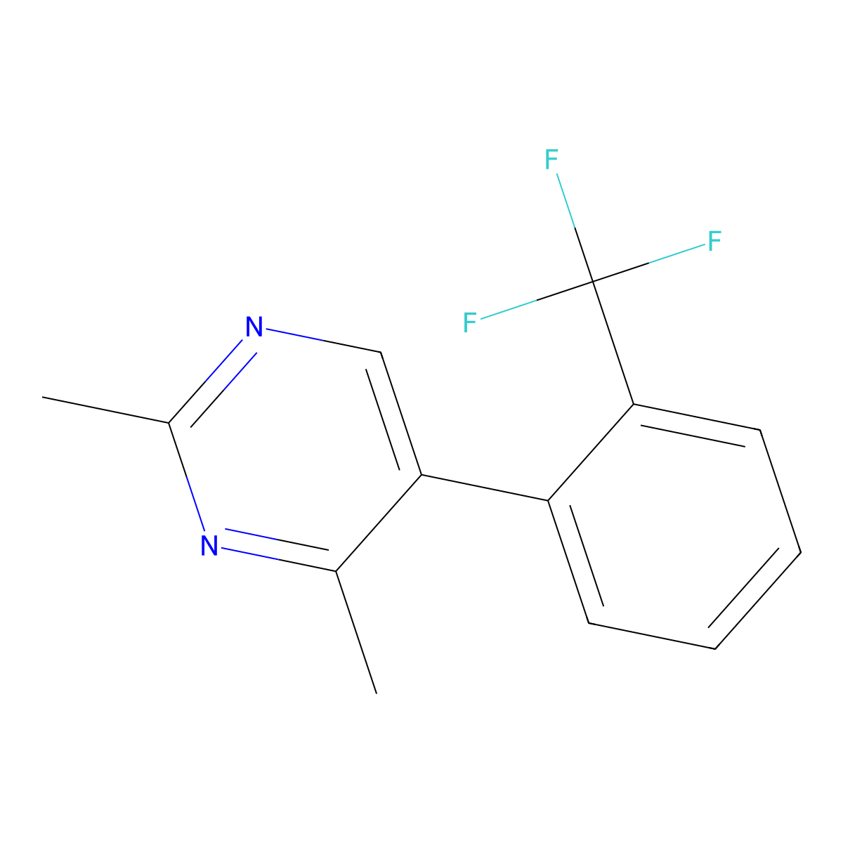 2,4-Dimethyl-5-(2-(trifluoromethyl)phenyl)pyrimidine molecular structure, CAS 1261707-24-7