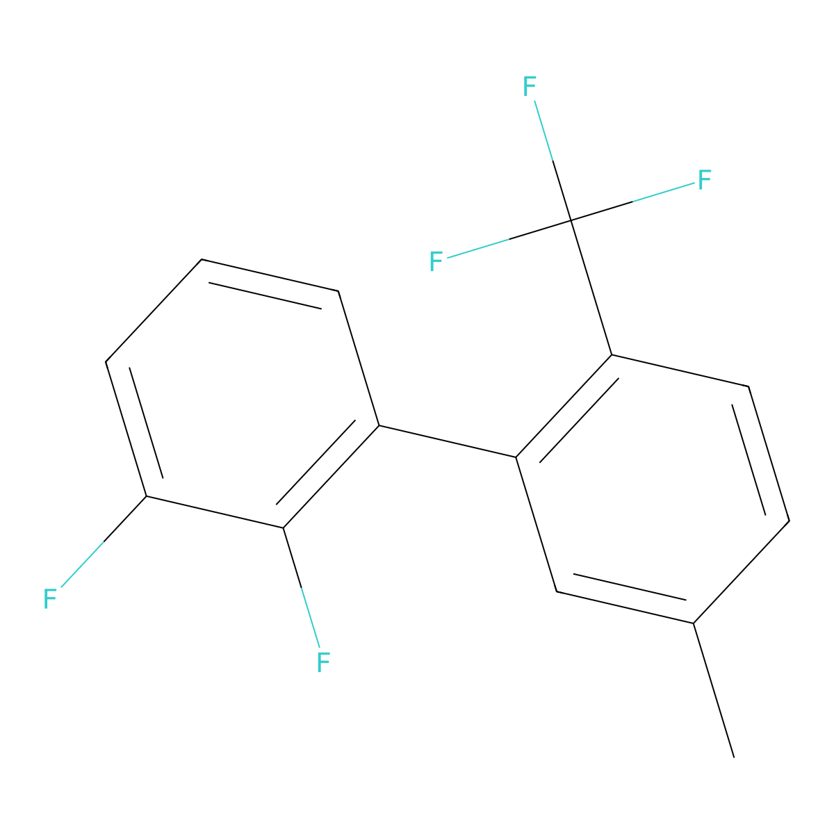2,3-Difluoro-5'-methyl-2'-(trifluoromethyl)-1,1'-biphenyl molecular structure, CAS 1261724-22-4