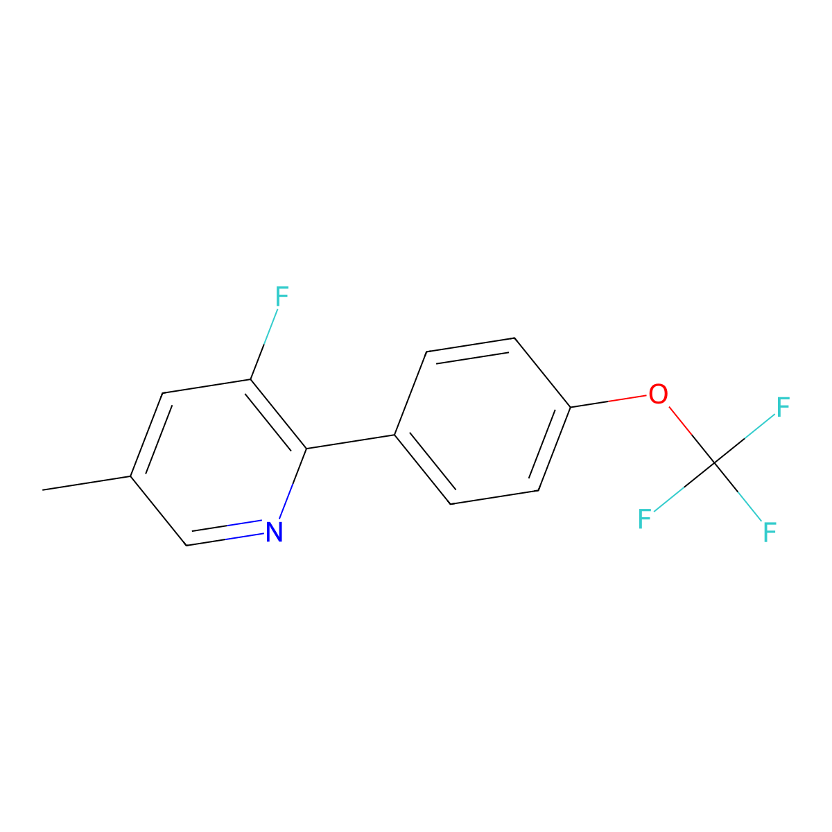 3-Fluoro-5-methyl-2-(4-(trifluoromethoxy)phenyl)pyridine molecular structure, CAS 1261724-30-4