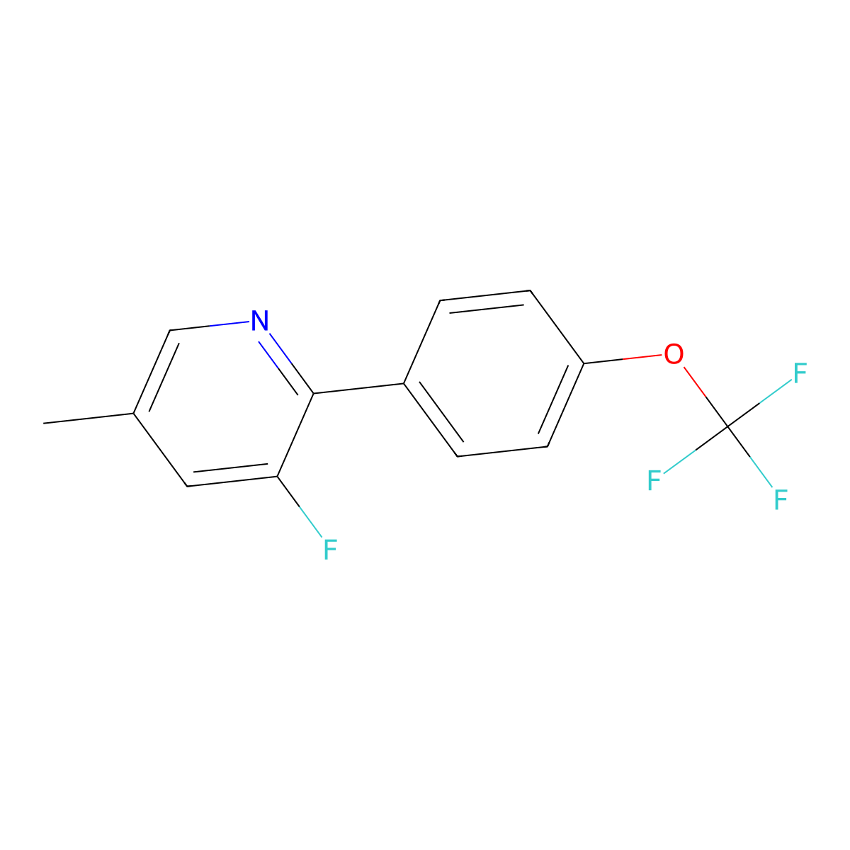 3-Fluoro-5-methyl-2-(4-(trifluoromethoxy)phenyl)pyridine molecular structure, CAS 1261724-30-4