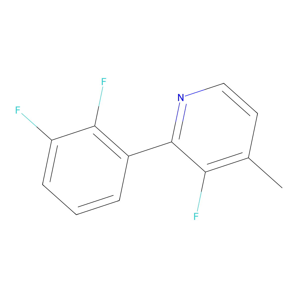 2-(2,3-Difluorophenyl)-3-fluoro-4-methylpyridine molecular structure, CAS 1261724-39-3