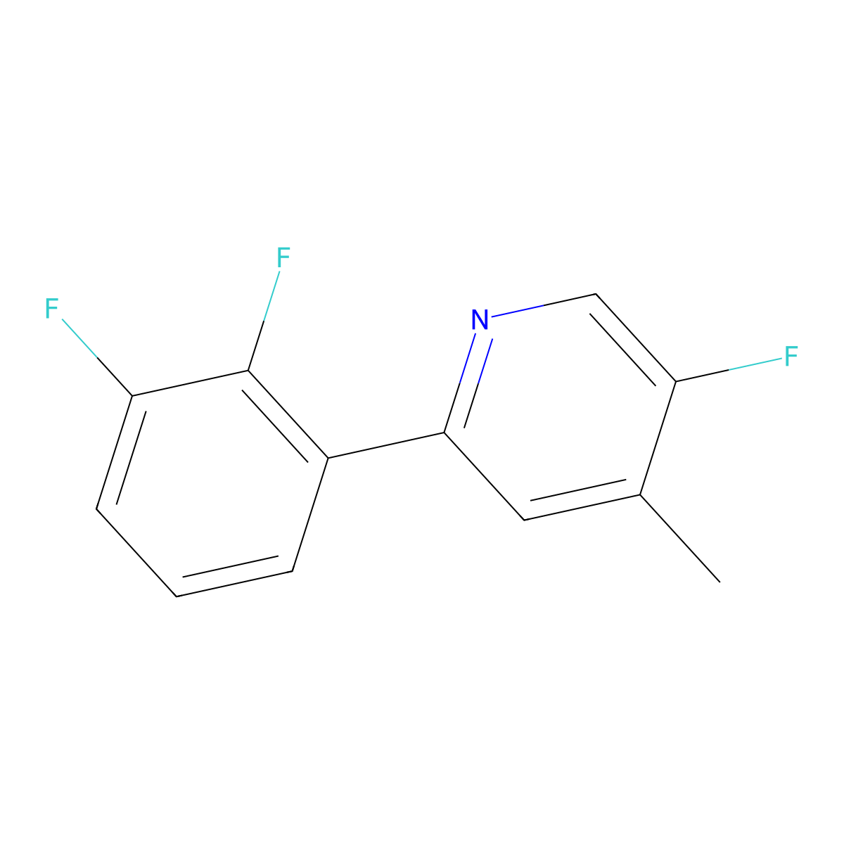 2-(2,3-Difluorophenyl)-5-fluoro-4-methylpyridine molecular structure, CAS 1261724-42-8