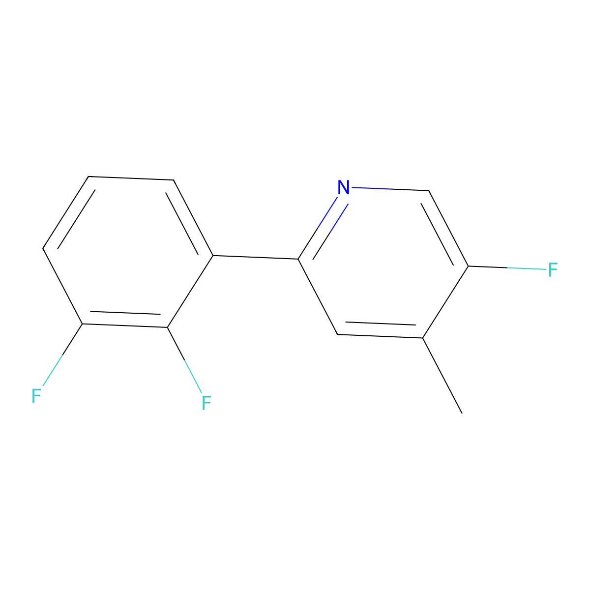 2-(2,3-Difluorophenyl)-5-fluoro-4-methylpyridine molecular structure, CAS 1261724-42-8
