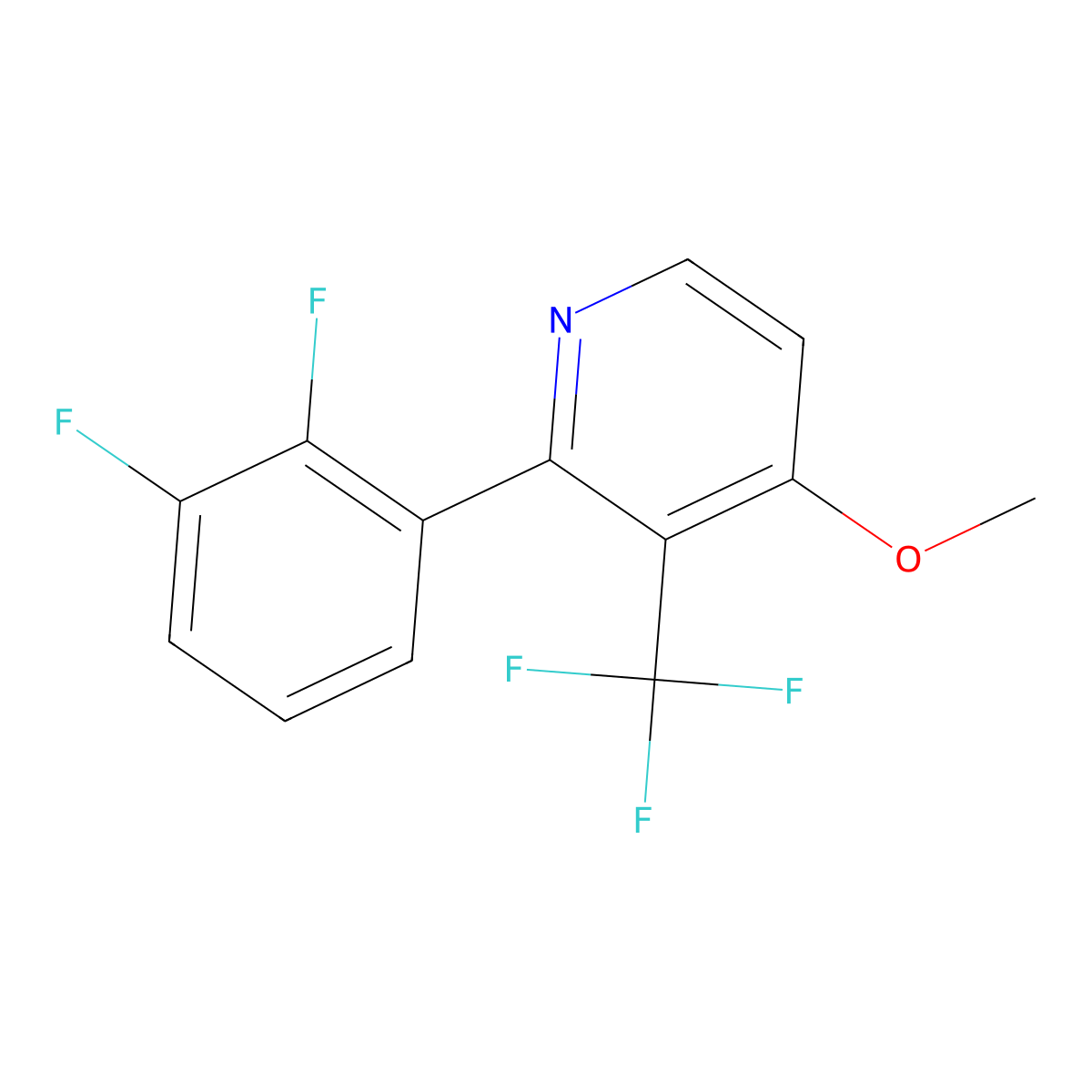 2-(2,3-Difluorophenyl)-4-methoxy-3-(trifluoromethyl)pyridine molecular structure, CAS 1261725-14-7