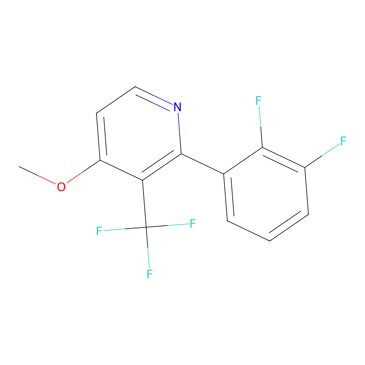 2-(2,3-Difluorophenyl)-4-methoxy-3-(trifluoromethyl)pyridine molecular structure, CAS 1261725-14-7