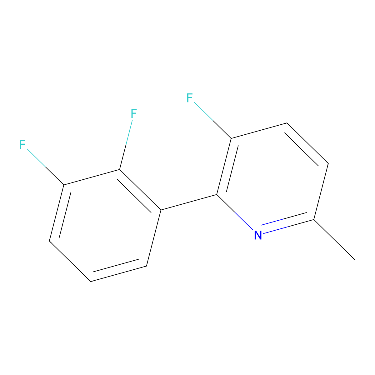 2-(2,3-Difluorophenyl)-3-fluoro-6-methylpyridine molecular structure, CAS 1261725-25-0