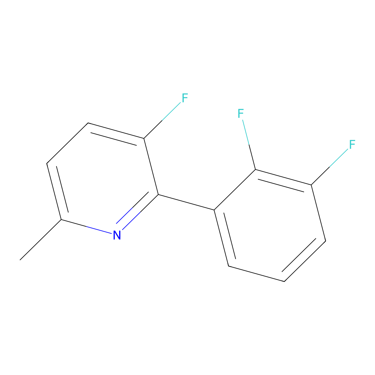2-(2,3-Difluorophenyl)-3-fluoro-6-methylpyridine molecular structure, CAS 1261725-25-0