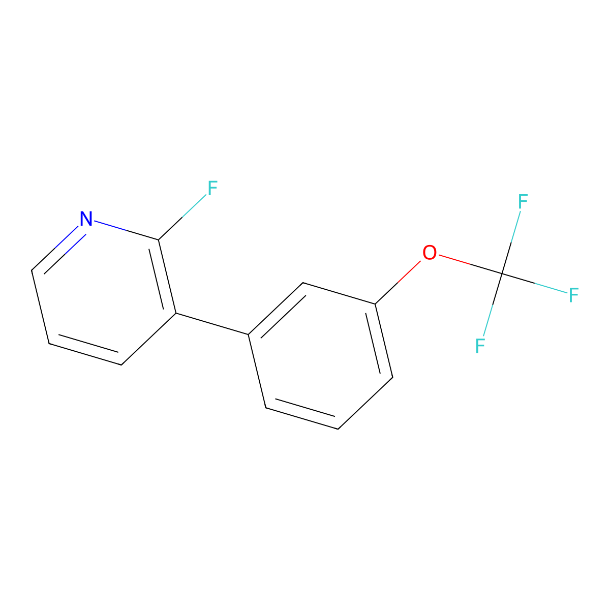2-Fluoro-3-(3-(trifluoromethoxy)phenyl)pyridine molecular structure, CAS 1261725-31-8
