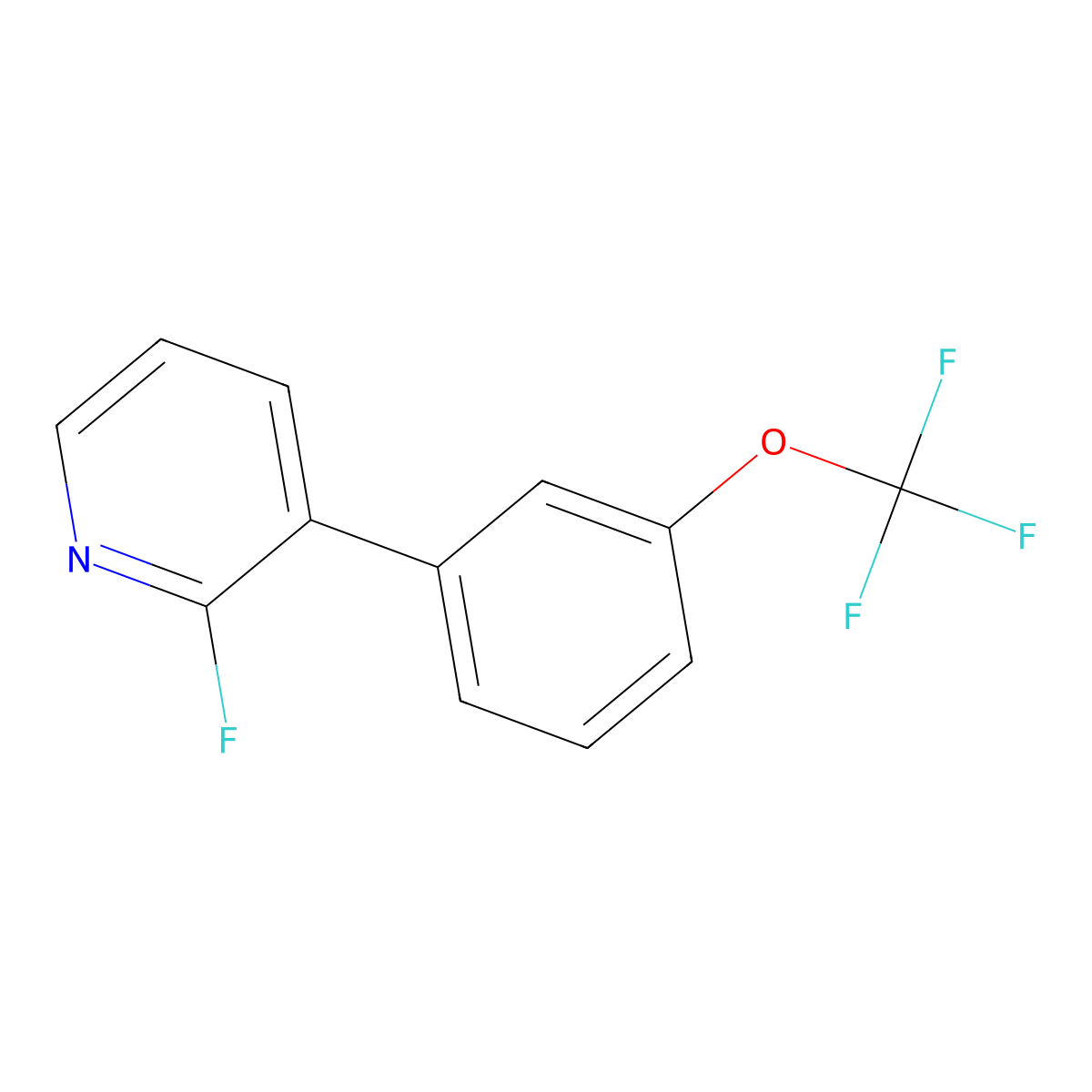 2-Fluoro-3-(3-(trifluoromethoxy)phenyl)pyridine molecular structure, CAS 1261725-31-8