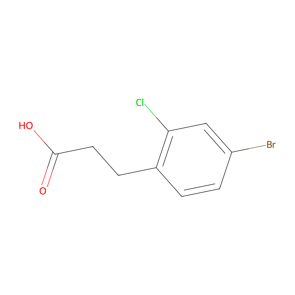 3-(4-Bromo-2-chlorophenyl)propanoic acid molecular structure, CAS 1261725-56-7
