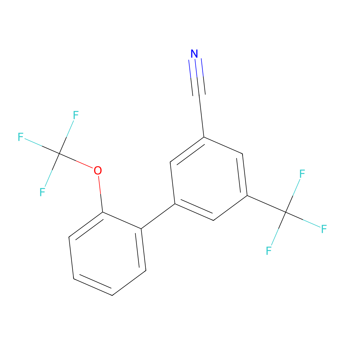 2'-(Trifluoromethoxy)-5-(trifluoromethyl)-[1,1'-biphenyl]-3-carbonitrile molecular structure, CAS 1261725-85-2